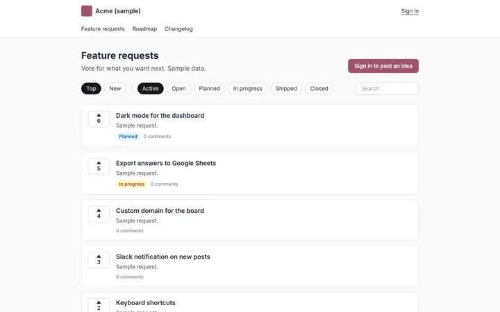 FigVote screenshot (demo data)