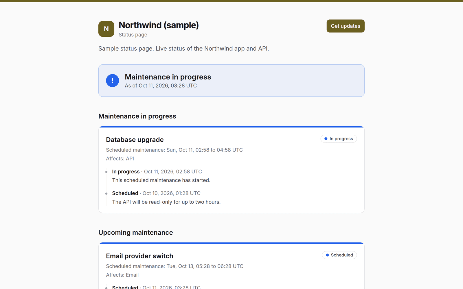 DurianStatus screenshot (sample data)